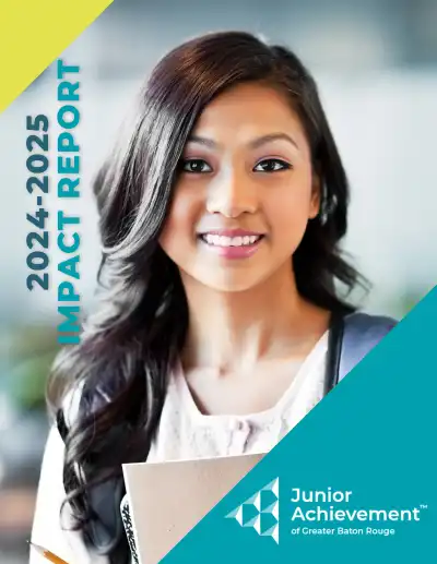 Cover of the 24-25 Mission Impact report with Asian high school female